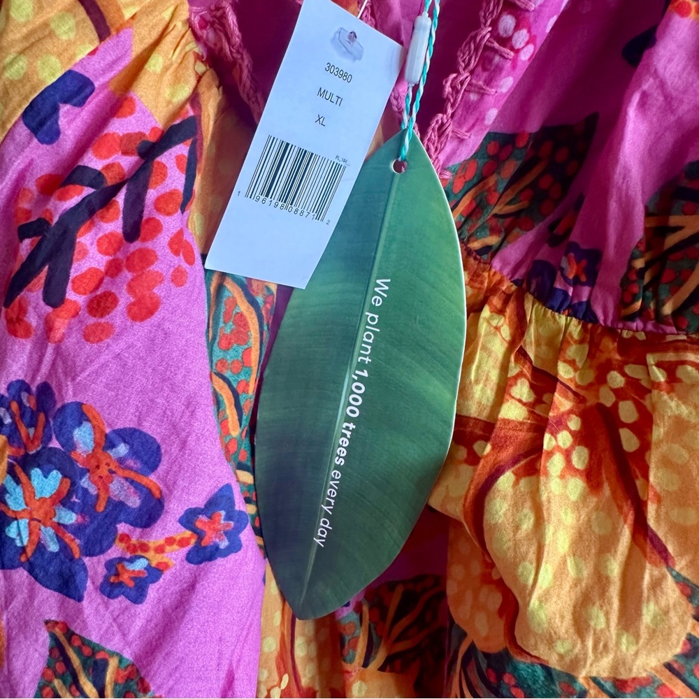 FARM Rio Pink & Orange Tropical Tiered Maxi Dress - Picture 12 of 12